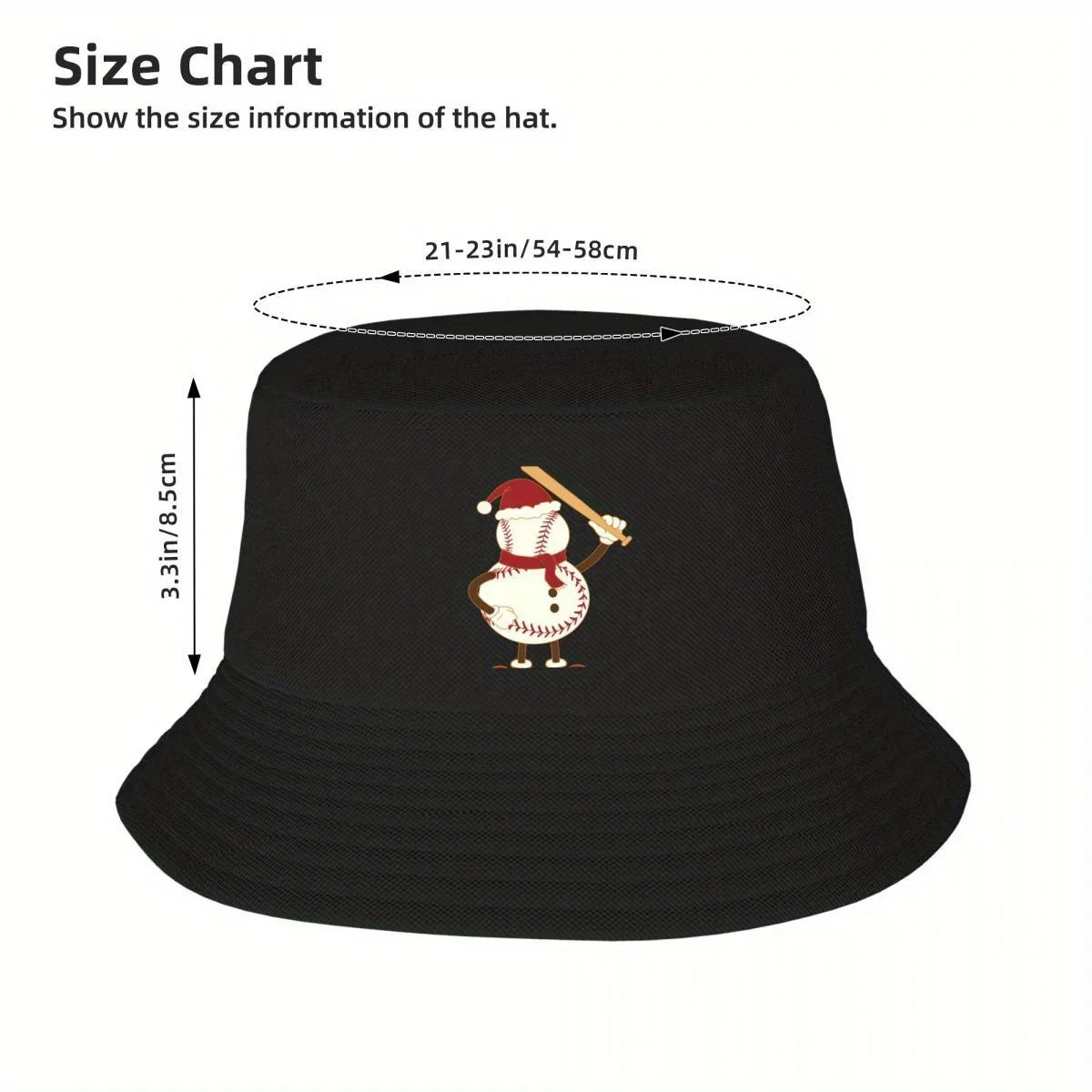 Funny Santa Claus Baseball Christmas Bucket Hat Design