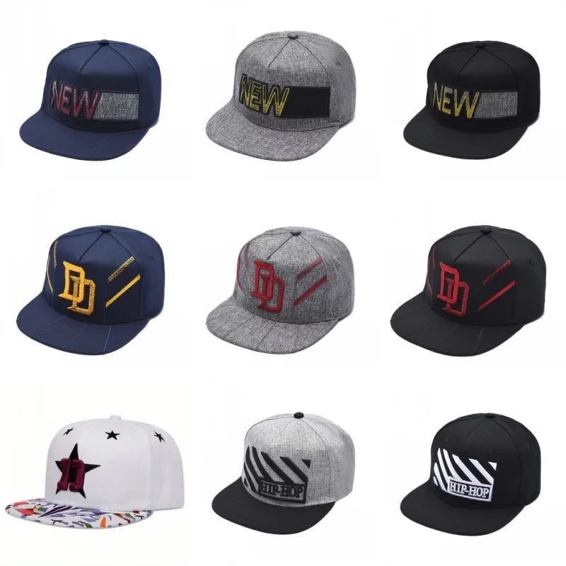 Unisex Letter Embroidered Adjustable Hip-Hop Snapback Cap