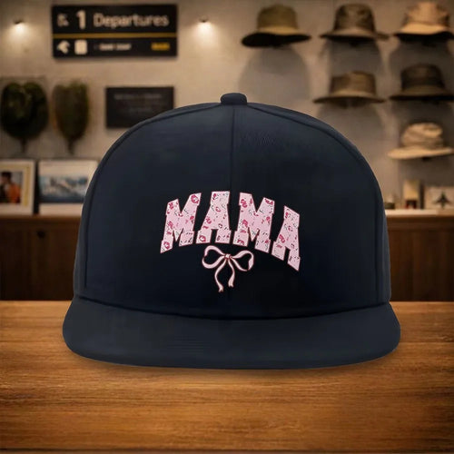 Mama Leopard Print Bow Snapback Cap
