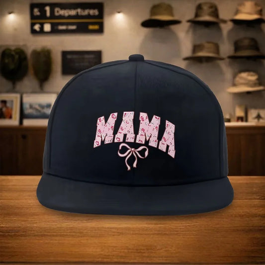 Mama Leopard Print Bow Snapback Cap