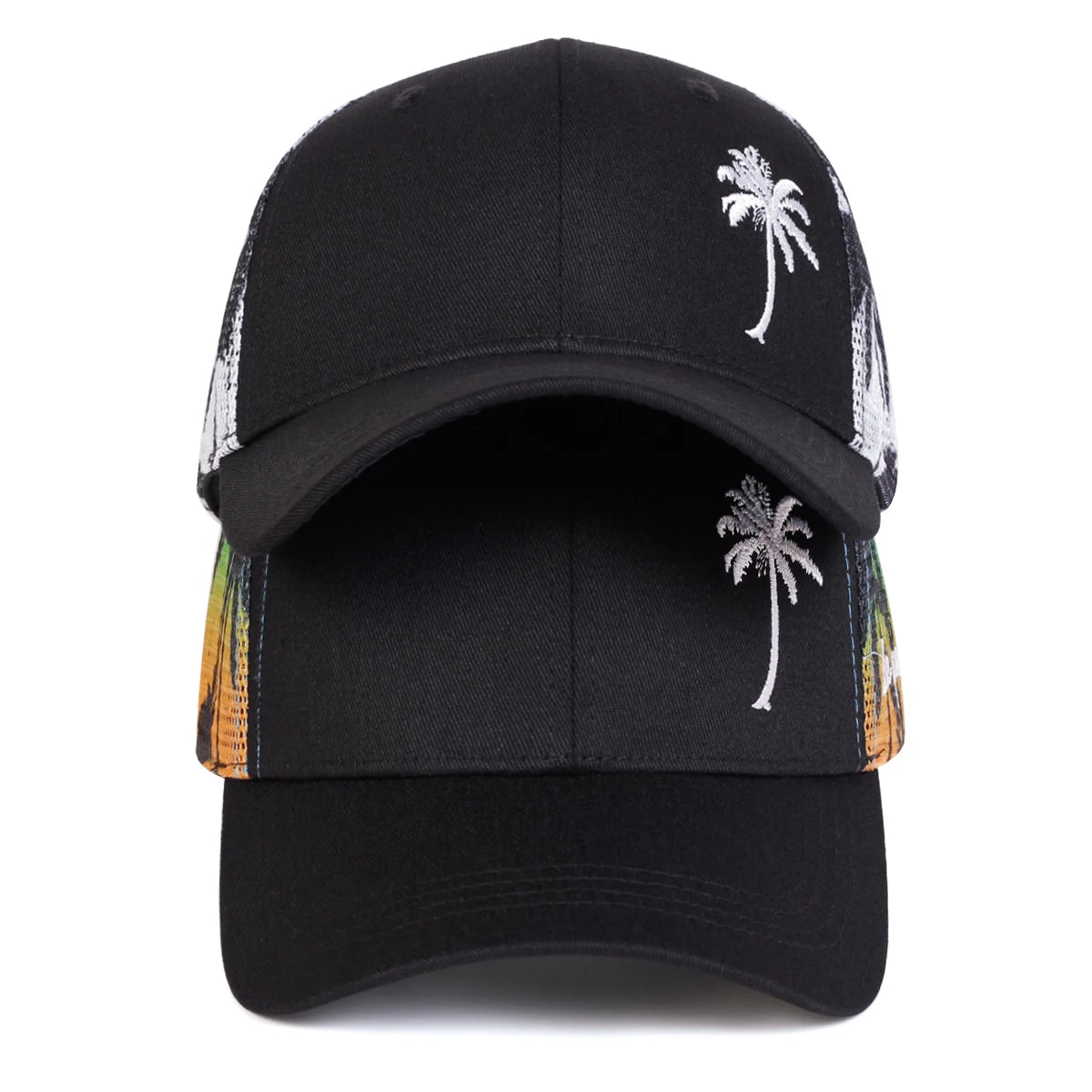 Unisex Coconut Tree Embroidery Baseball Net Caps