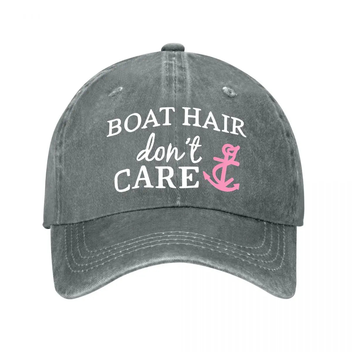 Boat Hair Don't Care Green Washed Baseball Cap