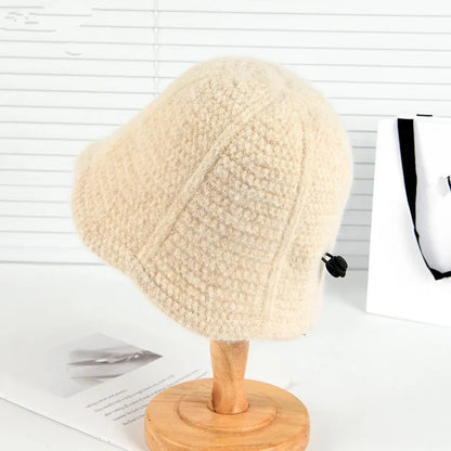 Women Adjustable Knitted Winter Bucket Hat