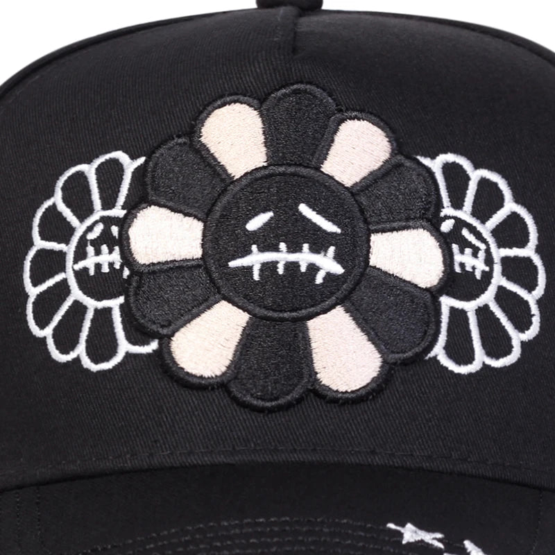 Sunflower Embroidered Adjustable Outdoor Baseball Cap