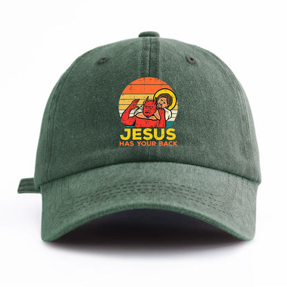 Jesus Has U Back Retro Washed Baseball Cap