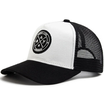 Summer Mesh Baseball Cap Women Men Snapback Hat Casual Breathable Letter Icon Unisex Hip Hop Trucker Caps Outdoor Sports Dad Hat Size 56-58cm