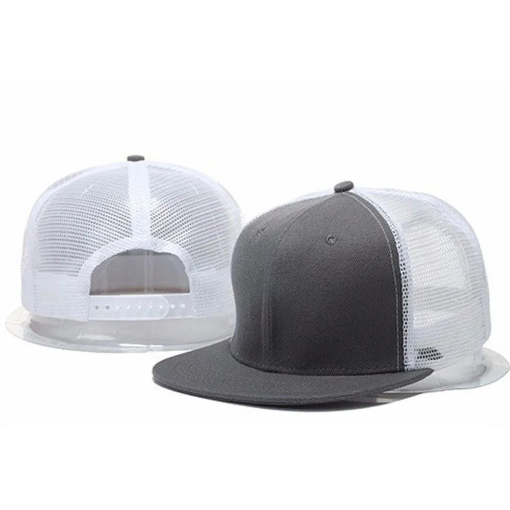 Rivet Embellished Hip-Hop Mesh Visor Snapback Cap