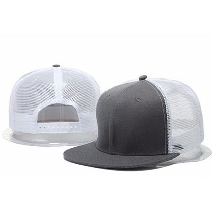 Rivet Embellished Hip-Hop Mesh Visor Snapback Cap