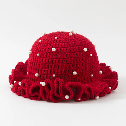 Women Handmade Crochet Ruffled Bucket Hat
