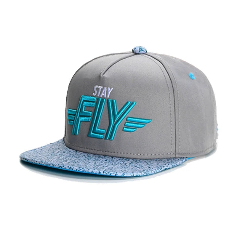 Leather Letter Embroidered Hip-Hop Snapback Cap