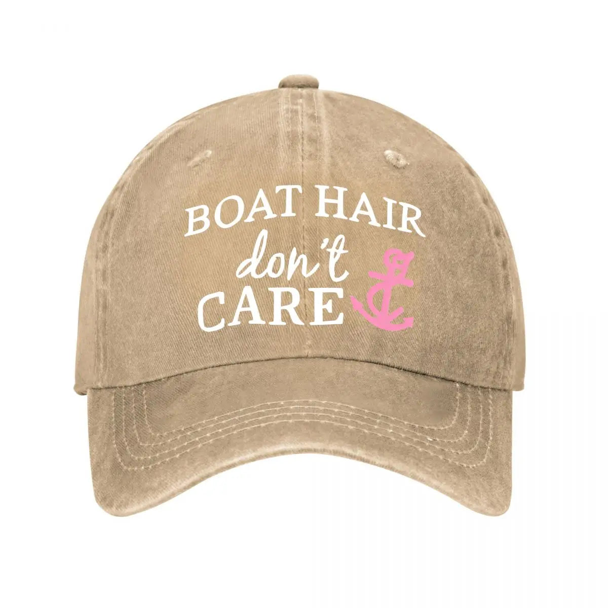 Boat Hair Don't Care Green Washed Baseball Cap
