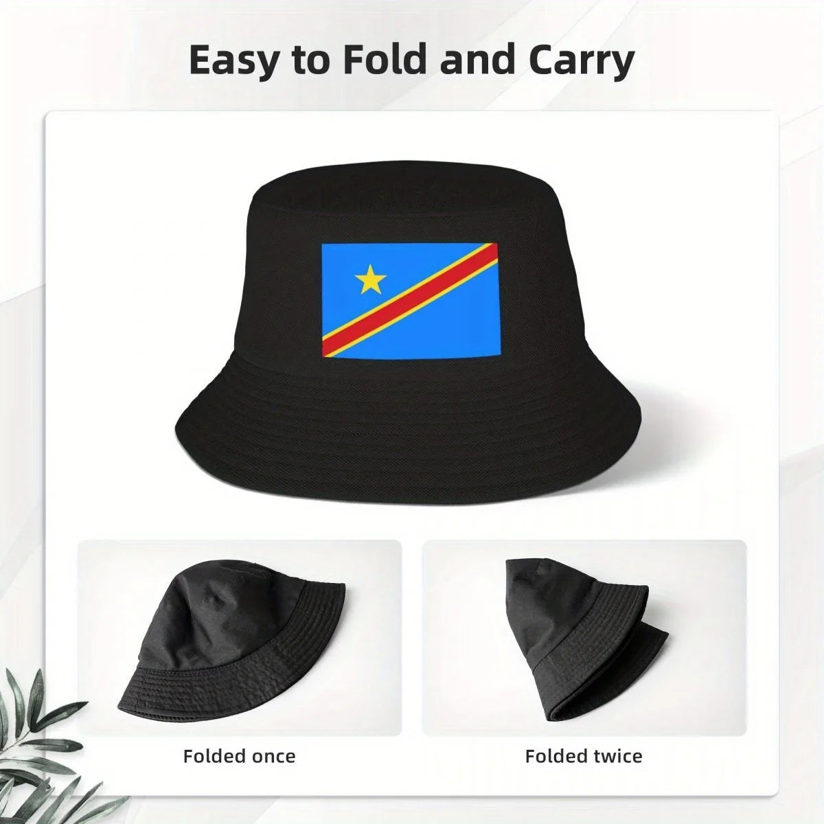 Custom Republic Of The Congo Flag Bucket Hat