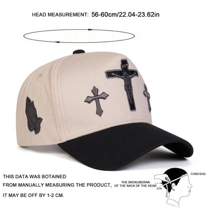 Cross Embroidery Adjustable Outdoor Baseball Cap