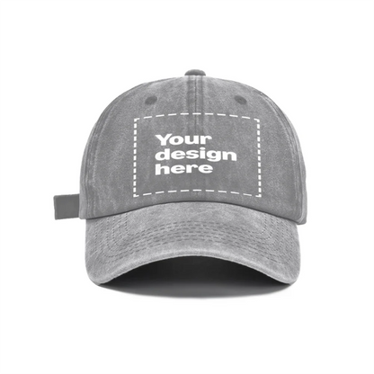 Personalized Vintage Washed Baseball Cap Custom Name Logo Text Dad Hat Adjustable Casual Hat For Men Women Printed In USA