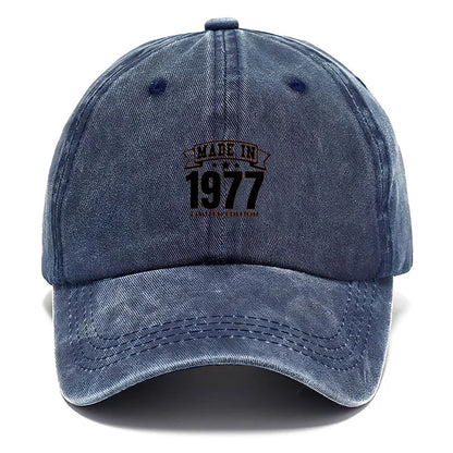 Vintage 1977 Distressed Cotton Baseball Cap