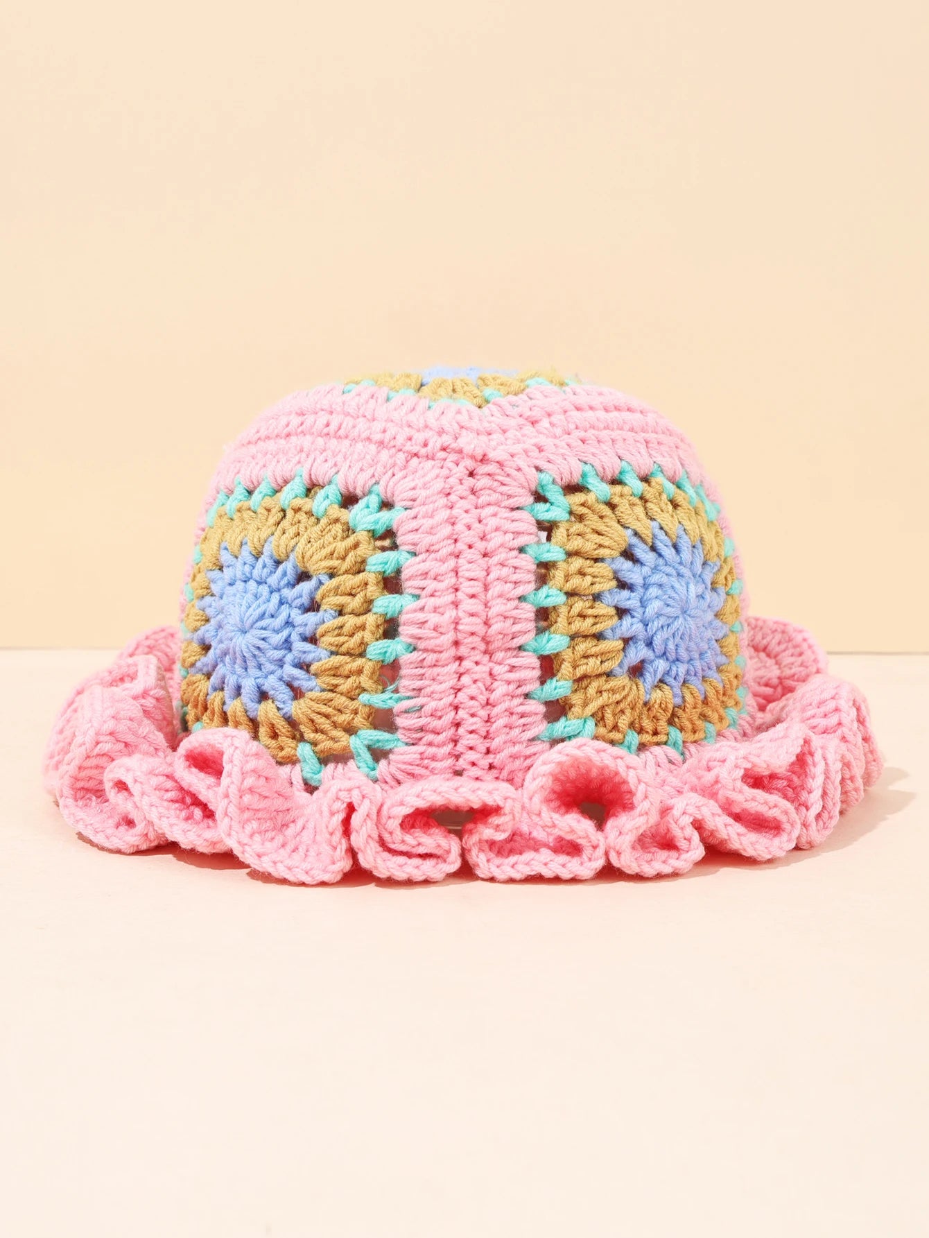 Retro Patchwork Crochet Bohemian Bucket Hat