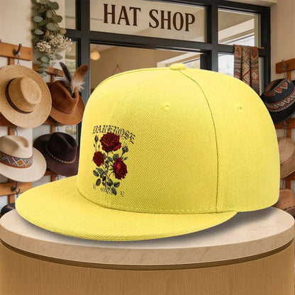 Dark Rose Flat Brim Snapback Cap