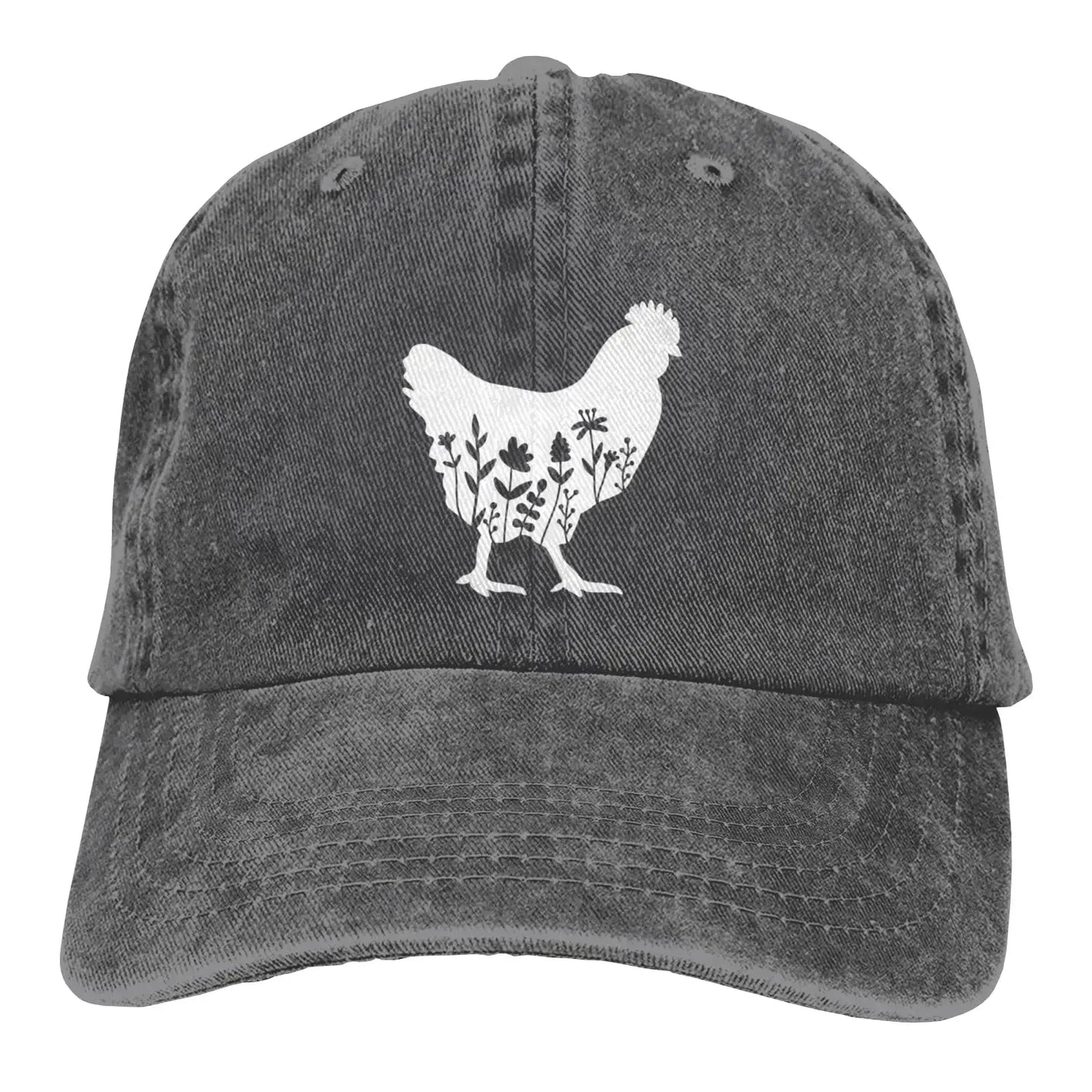 Floral Chicken Vintage Baseball Cap