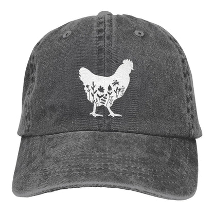 Floral Chicken Vintage Baseball Cap