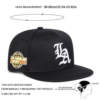 Unisex Gothic LA Embroidered Snapback Cap
