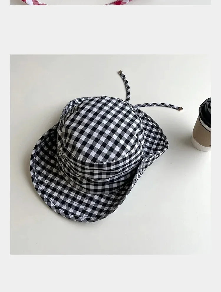 Black Dot Bucket Hats Women Versatile Sweet