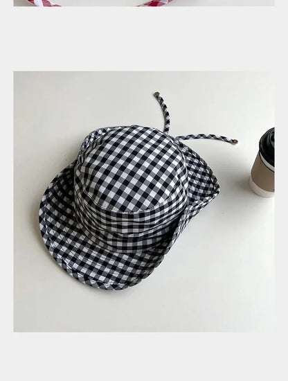 Black Dot Bucket Hats Women Versatile Sweet