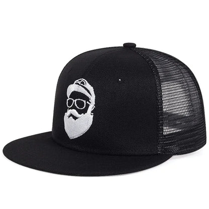 Uncle Beard Embroidered Mesh Snapback Cap