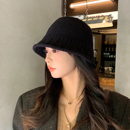 Unisex Retro Wool Knitted Winter Bucket Hat