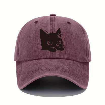 Little Black Cat Retro Baseball Cap