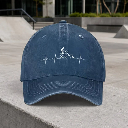 Vintage Mountain Bike Heartbeat Baseball Cap