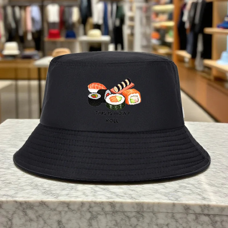 Sushi Roll Nigiri Zushi Foldable Outdoor Travel Bucket Hat