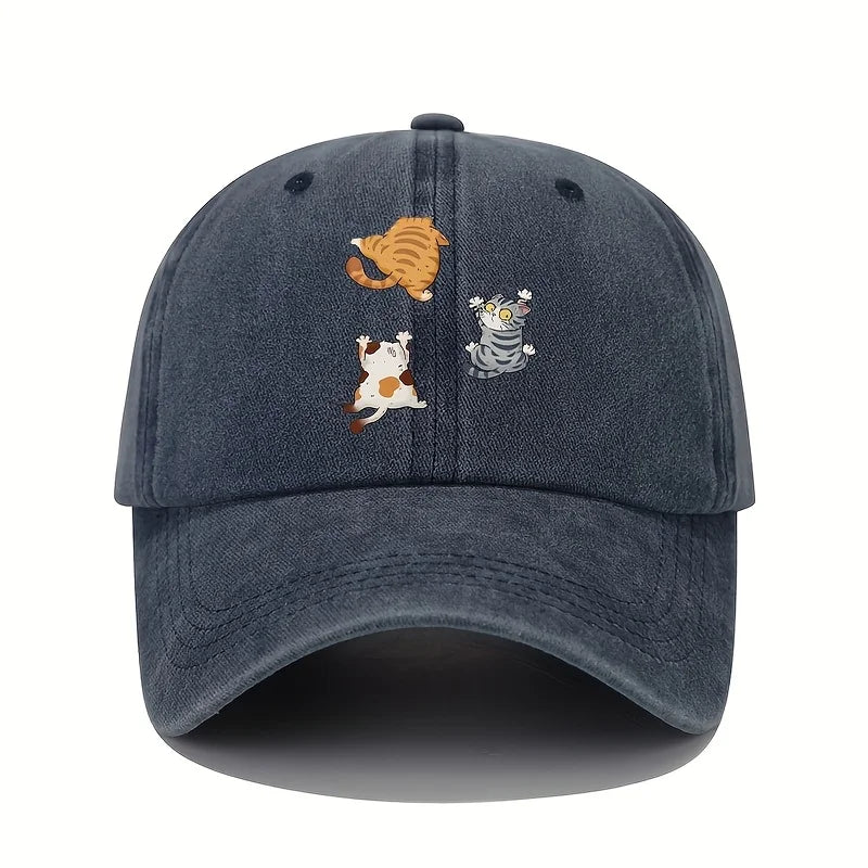 Cute Three Cats Travel Baseball Cap