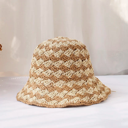Women's Straw Crochet Sun Bucket Hat
