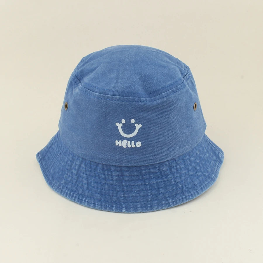 Kids Smile Face Cotton Bucket Hat