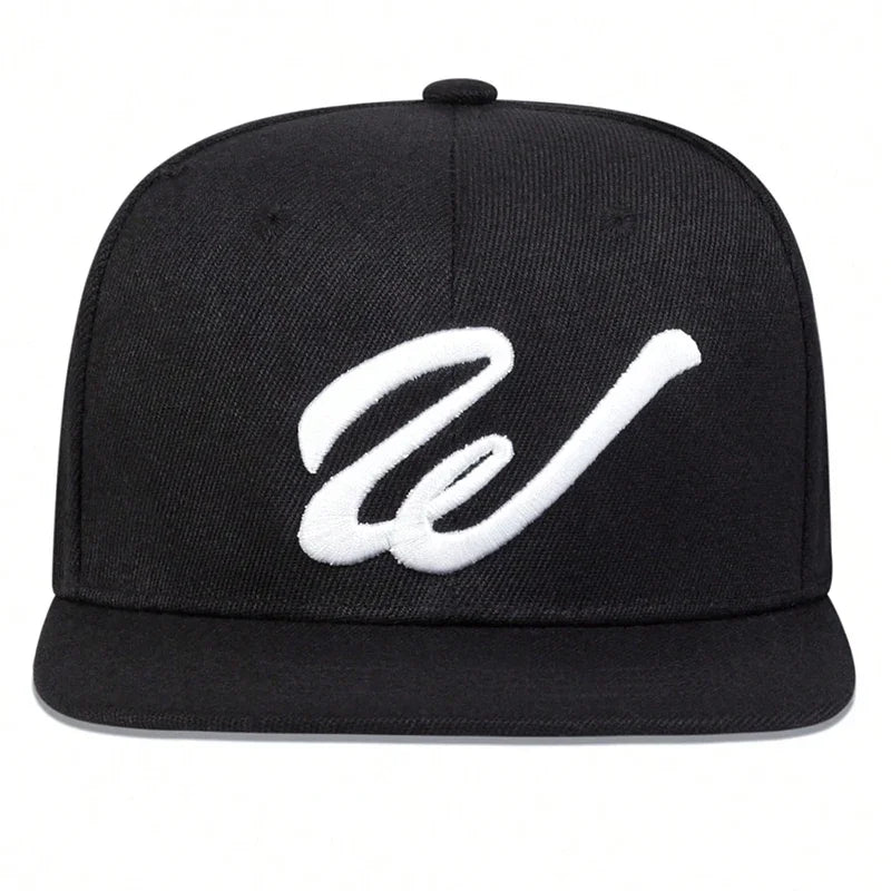 Unisex W Letter Embroidered Snapback Cap