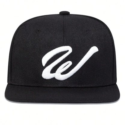 Unisex W Letter Embroidered Snapback Cap