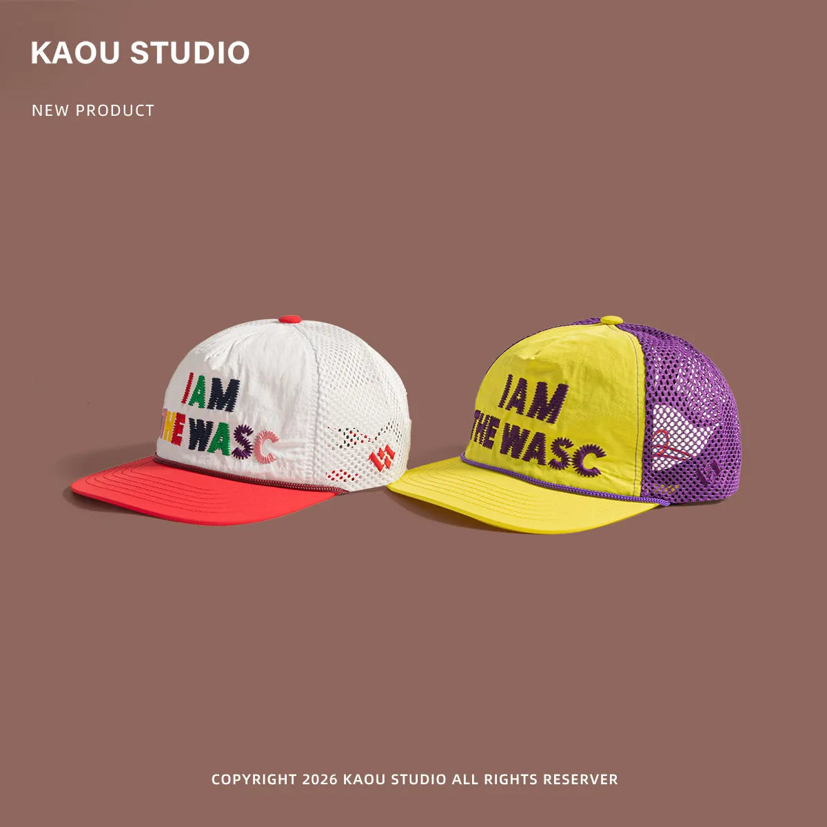 Unisex Letter Embroidered Flat Brim Mesh Snapback Cap