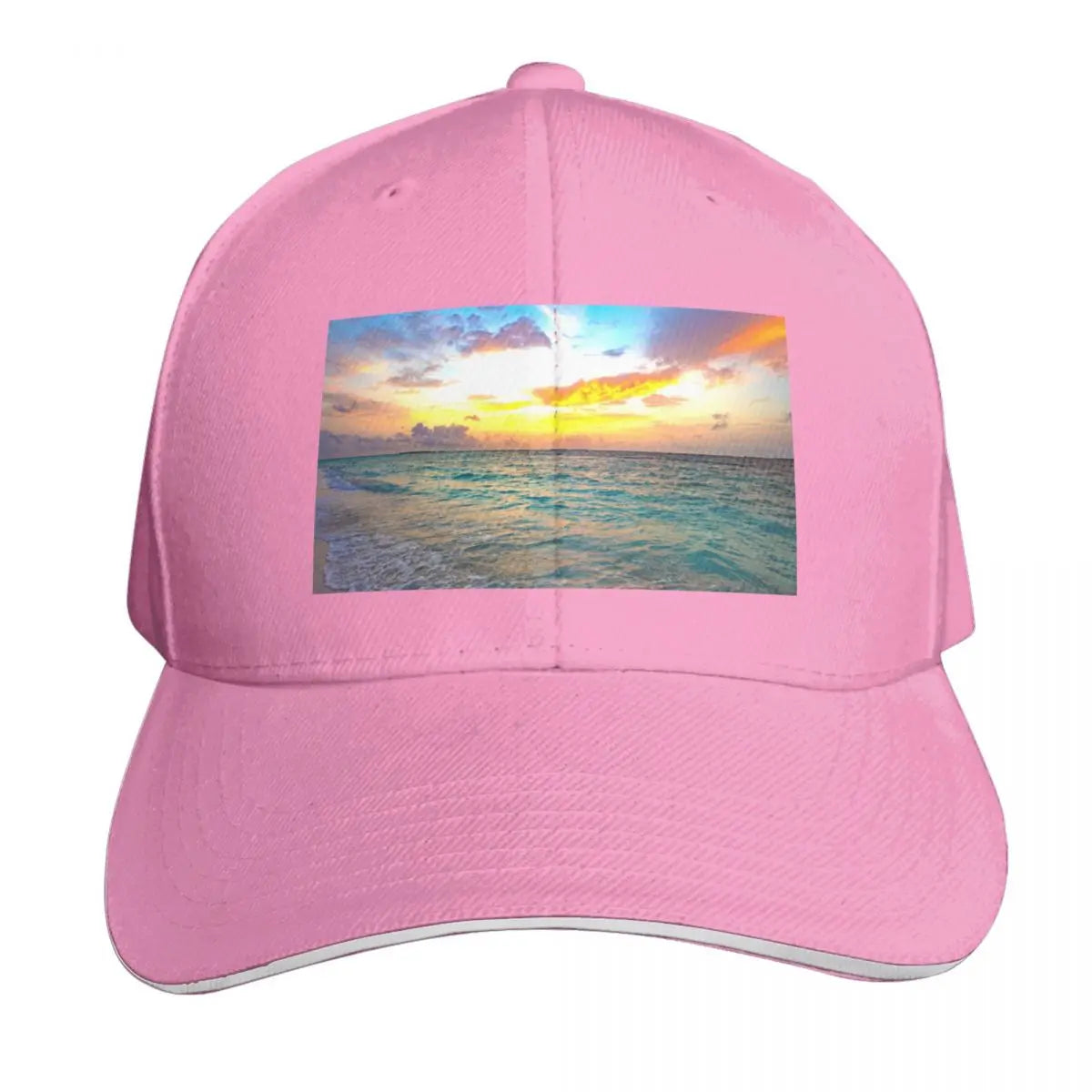 Sunset Over The Ocean Curved Brim Baseball Cap