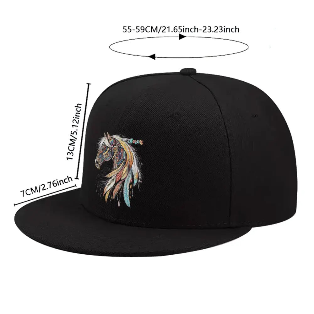 Tribal Horse Head Snapback Cap