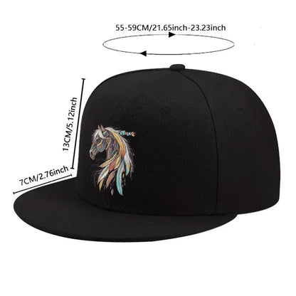 Tribal Horse Head Snapback Cap