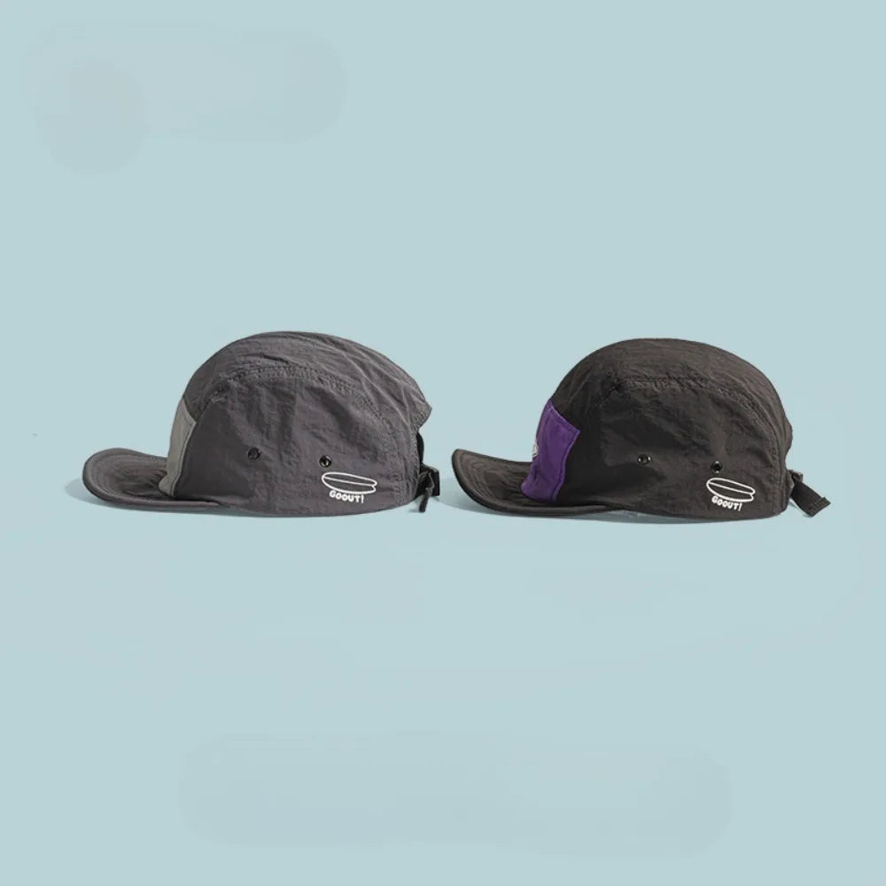 5 Panel Short Brim Embroidered Baseball Cap Ladies' Sun Hat, Quick Dry Breathable Mesh, Lightweight, Stylish Versatile Cap
