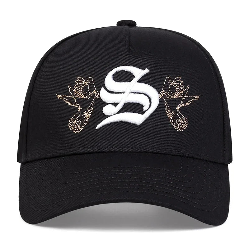 Fashion S Letter Embroidered Cotton Snapback Baseball Cap
