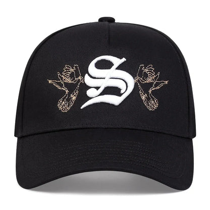 Fashion S Letter Embroidered Cotton Snapback Baseball Cap