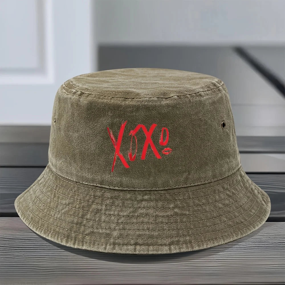 Vintage Washed Iconic Print Bucket Hat