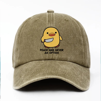 Yellow Duck Letter Print Baseball Cap