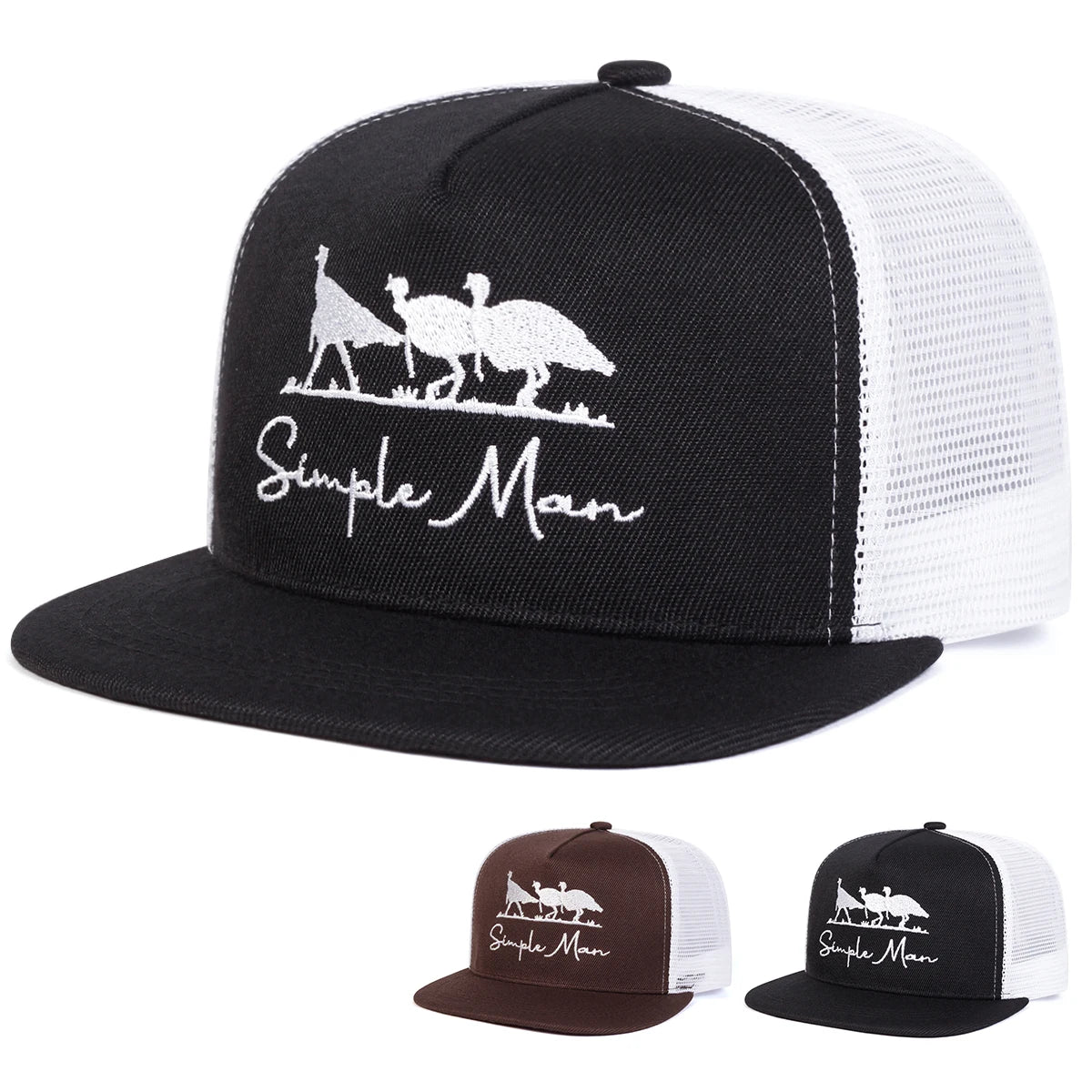 Simple Man Embroidery Casual Snapback Cap