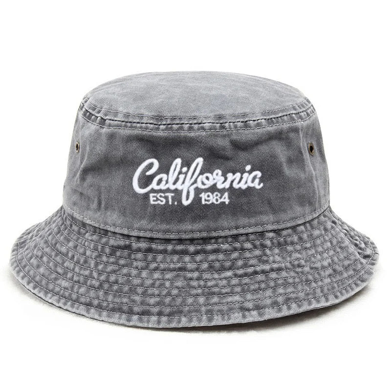 Washed Cotton Bucket Hat For Men Women Vintage