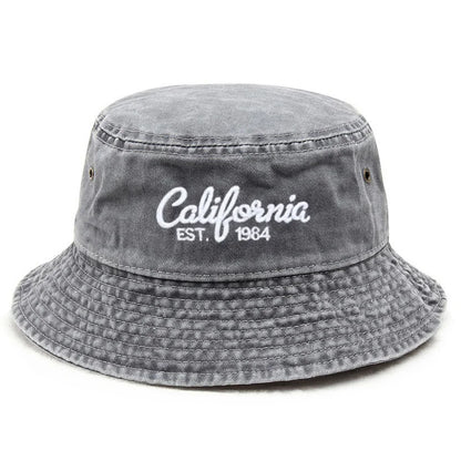 Washed Cotton Bucket Hat For Men Women Vintage