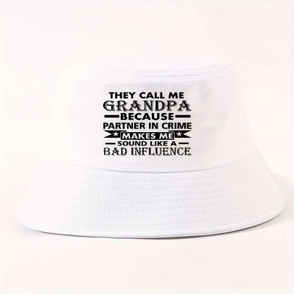 Grandpa Text Packable Outdoor Bucket Hat
