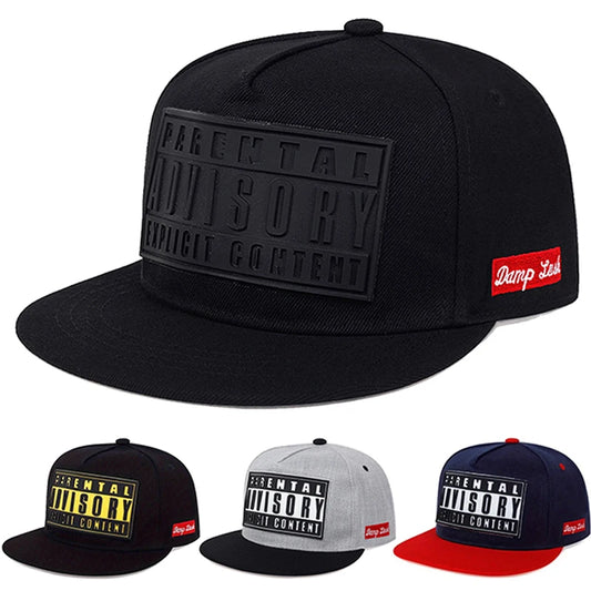 ADVISORY Embroidered Unisex Flat Brim Hip-Hop Snapback Cap